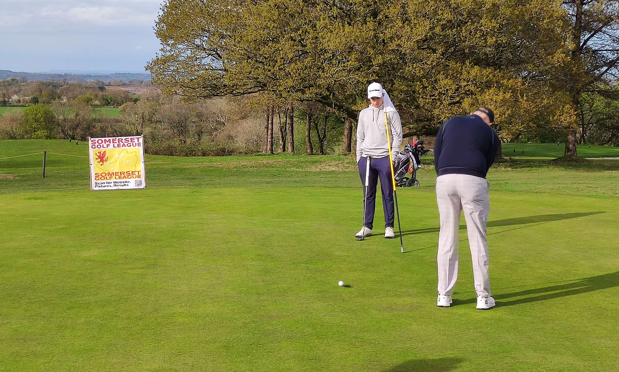 Matt Rawlings just missed to win on 16 for Mendip v Mendip Spring, Sun 13 April 2025. Matt Rawlings just missed to win on 16 for Mendip v Mendip Spring, Sun 13 April 2025.
